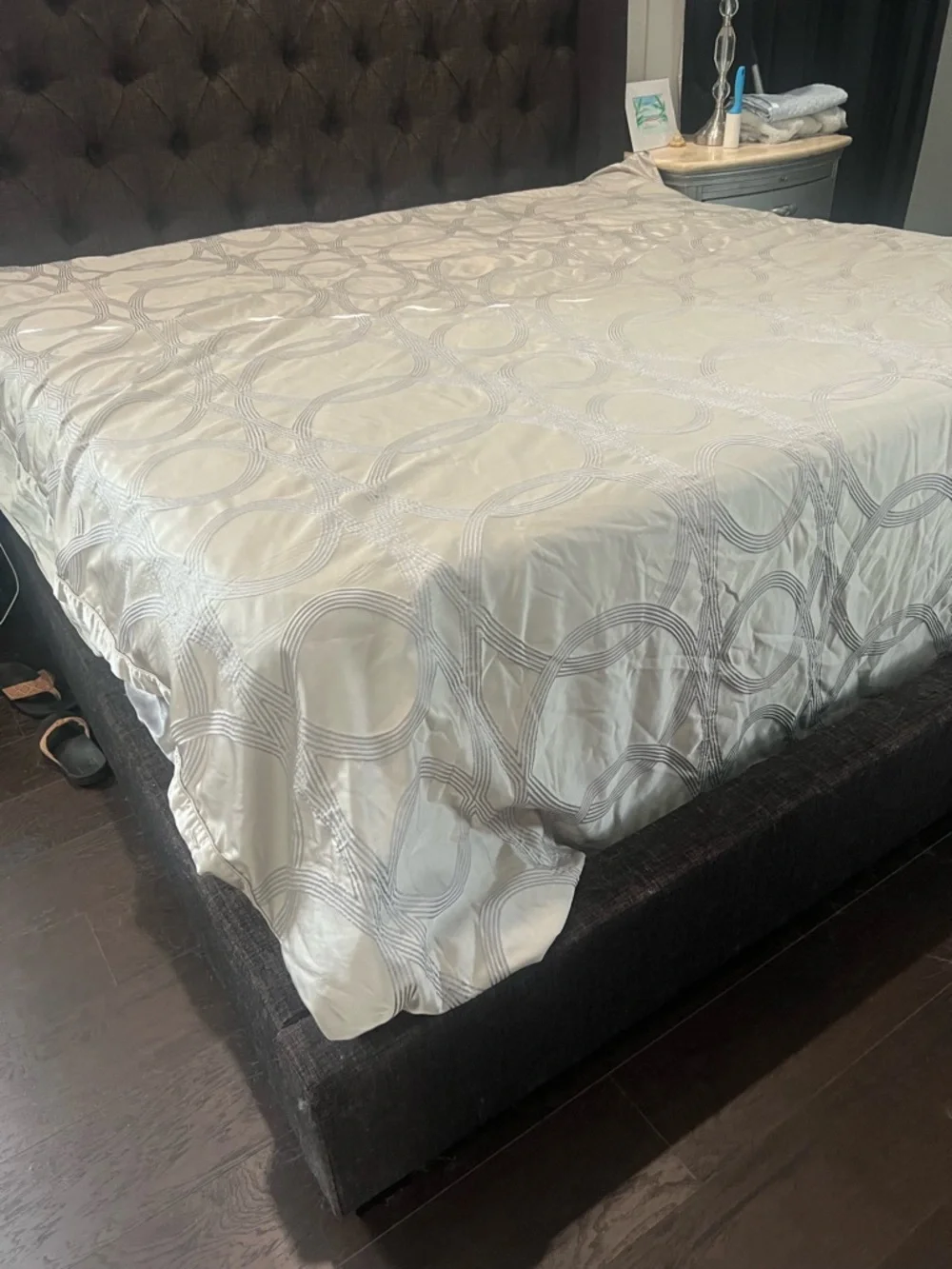 Hotel Collection Silver-Taupe geometric King size duvet cover